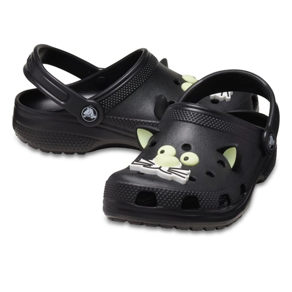 CROCS Kids Black and Green Cat Water Shoes